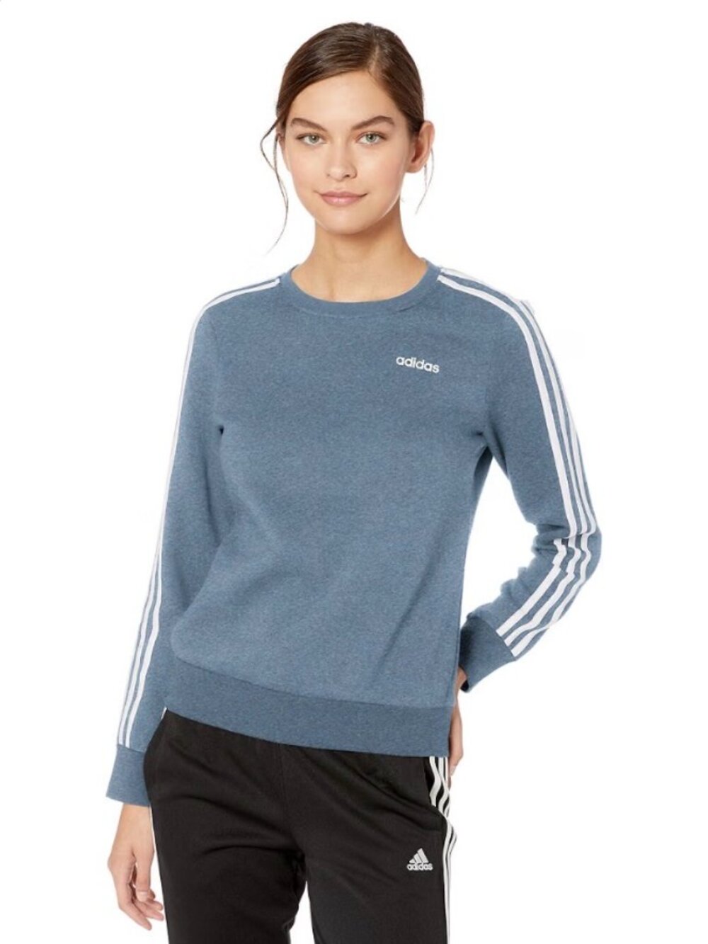 adidas Blue 3-Stripes Crewneck Sweatshirt Size Large